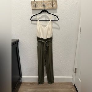 Olive and Cream romper with cinch waist!